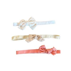 Baby Bow Headband Set - Pink, Cream, White